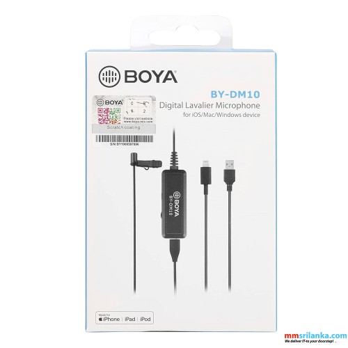 BOYA BY-DM10 DIGITAL LAVALIER MICROPHONE-iOS & PC (6M)